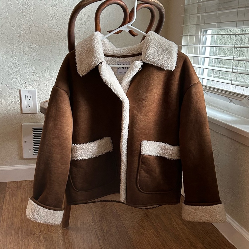 Zara Shearling Fur Jacket